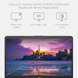 HP 14 Laptop, Intel Celeron N4020, 4 GB RAM, 64 GB Storage, 14-inch Micro-edge HD Display, Windows 11 Home, Thin & Portable, 4K Graphics, One Year of Microsoft 365 (14-dq0040nr, Snowflake White) - Image 6