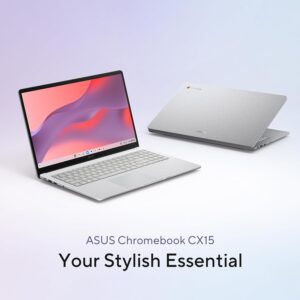 ASUS Chromebook CX15 Laptop, 15.6" FHD Anti-Glare Display, Intel Celeron N4500 Processor, 128GB Storage, 8GB RAM, ChromeOS, Pure Grey, CX1505CKA-AS88F-PG - Image 9