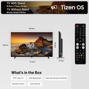 FPD 40 Inch Smart TV Tizen OS, 1080p Full HD Compatible with Samsung TV Plus, Dolby Audio, HDR 10, Gaming Hub, SmartThings, Built-in Miracast, Voice Control Flat Screen Television (AT40-P1, 2025) - Image 2