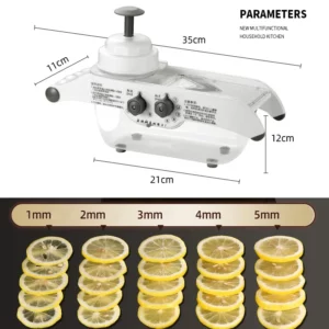 Multifunctional Lemon Slicer Vegetable Grater With Basket,V-blade Fruit Potato Chopper Carrot Cutter Slicer Kitchen Accessories - Image 5