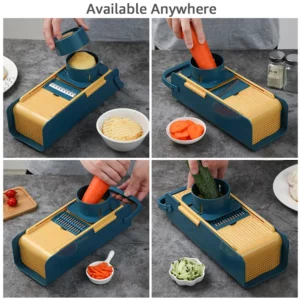 Vegetable Slicer 6 In 1 Multifunctional Fruit Potato Peeler Carrot Grater With Basket Zester Cutter Kitchen Accessories Tool Set - Image 4