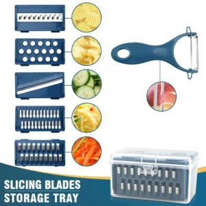 Vegetable Slicer 6 In 1 Multifunctional Fruit Potato Peeler Carrot Grater With Basket Zester Cutter Kitchen Accessories Tool Set - Image 5