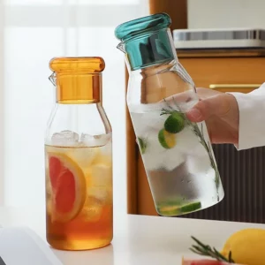Clear Bedside Water Carafe Set with Tumbler Glass for Bedroom, Bedside Night Carafe Pitcher and Water Carafe with Cup Lid Set - Image 3