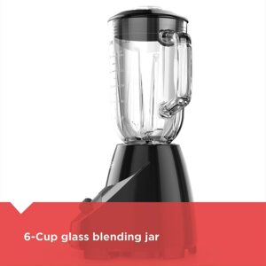 BLACK+DECKER Countertop Blender with 6-Cup Glass Jar, 10-Speed Settings, Black, BL2010BG - Image 3