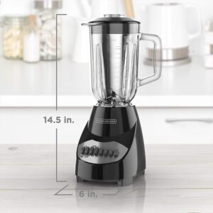 BLACK+DECKER Countertop Blender with 6-Cup Glass Jar, 10-Speed Settings, Black, BL2010BG - Image 7