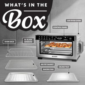 Gourmia Toaster Oven Digital Air Fryer - Convection Mode with 4 Slice Capacity, 3 Rack Positions, 12 Presets, Toast, Bagel, Bake, Roast, Broil, Dehydrate, Popcorn, Fits 9" Pizza, Stainless Steel - Image 5