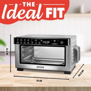 Gourmia Toaster Oven Digital Air Fryer - Convection Mode with 4 Slice Capacity, 3 Rack Positions, 12 Presets, Toast, Bagel, Bake, Roast, Broil, Dehydrate, Popcorn, Fits 9" Pizza, Stainless Steel - Image 8