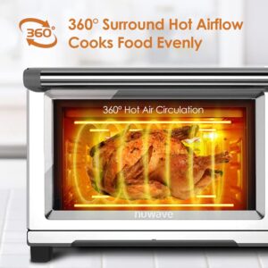 NUWAVE Bravo XL Air Fryer Convection Toaster Oven Countertop, 112-in-1 Smart Grill Combo with Original Flavors & Marks, Adjustable Heating Zones for Pizza, Roast, Bake, 50-500°F, Stainless Steel, 30QT - Image 6
