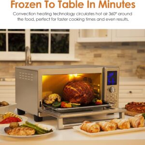 NUWAVE Bravo XL Air Fryer Convection Toaster Oven Countertop, 112-in-1 Smart Grill Combo with Original Flavors & Marks, Adjustable Heating Zones for Pizza, Roast, Bake, 50-500°F, Stainless Steel, 30QT - Image 8