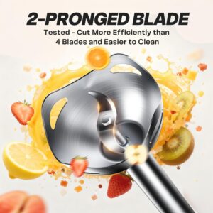 Immersion Blender Handheld, Corded Electric Blenders Portable Stick Mixer with 2 Mixing Speed and Stainless Steel Blades Emulsifier for Effortless Blending Soup, Smoothies, Puree or Baby Food - Image 5