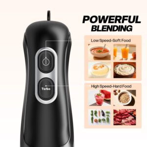 Immersion Blender Handheld, Corded Electric Blenders Portable Stick Mixer with 2 Mixing Speed and Stainless Steel Blades Emulsifier for Effortless Blending Soup, Smoothies, Puree or Baby Food - Image 7