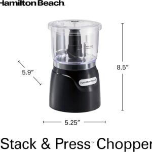 Hamilton Beach Electric Vegetable Chopper & Mini Food Processor, 3-Cup, 350 Watts, for Dicing, Mincing, and Puree, Black (72850) - Image 7