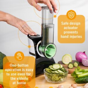 Electric Cheese Grater Salad Shooter,5-In-1 Electric Slicer For Home Kitchen,One-Touch Easy Control,With Safety Push Bar Cheese Grater Electric For Zucchini,Cheese,Vegetables And Smoothie - Image 4