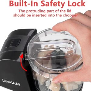 Liebe&Lecker Mini Food Processor,1.5 Cup Mini Chopper for Cutting Vegetable, Garlic,Onion and Meat - Image 6