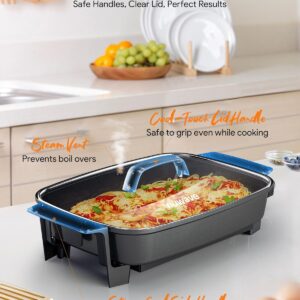 Nuwave Medley XL Digital Electric Skillet, Family Size Griddle w/Glass Lid, 2025 New & Improved Precision Heating, 100°-425°F, PFAS Free G11 Nonstick Ceramic Coating, Portable Hot Plate, 7qt Capacity - Image 3