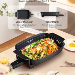 Nuwave Medley XL Digital Electric Skillet, Family Size Griddle w/Glass Lid, 2025 New & Improved Precision Heating, 100°-425°F, PFAS Free G11 Nonstick Ceramic Coating, Portable Hot Plate, 7qt Capacity - Image 4