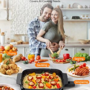 Nuwave Medley XL Digital Electric Skillet, Family Size Griddle w/Glass Lid, 2025 New & Improved Precision Heating, 100°-425°F, PFAS Free G11 Nonstick Ceramic Coating, Portable Hot Plate, 7qt Capacity - Image 5