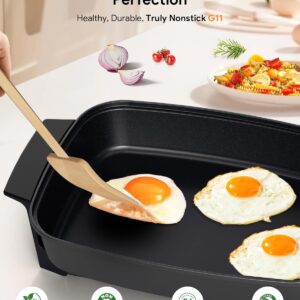 Nuwave Medley XL Digital Electric Skillet, Family Size Griddle w/Glass Lid, 2025 New & Improved Precision Heating, 100°-425°F, PFAS Free G11 Nonstick Ceramic Coating, Portable Hot Plate, 7qt Capacity - Image 7