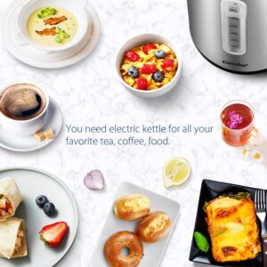 COMFEE' Stainless Steel Electric Kettle, 1.7 Liter Tea Kettle Electric & Hot Water Kettle, 1500W Fast Boil with LED Light, Auto Shut-Off and Boil-Dry Protection - Image 4
