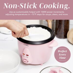 COOK WITH COLOR 6 Cup Rice Cooker 300W - Effortless Cooking and Perfectly, Cooks 3 Cups of Raw Rice for 6 Cups of Cooked Rice, Pink - Image 4