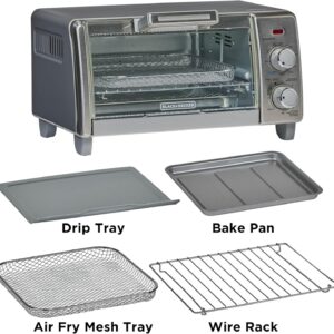 BLACK+DECKER Crisp 'N Bake Air Fry Countertop Convection Toaster Oven, Medium Capacity, 4-Slice, 5-in-1, Fits 9” Pizza, 30-Min Timer, Bake, Broil, Air Fry, Toast, Keep Warm, Stainless Steel - Image 3