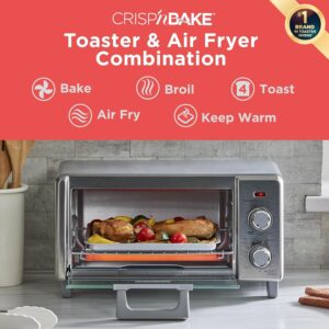 BLACK+DECKER Crisp 'N Bake Air Fry Countertop Convection Toaster Oven, Medium Capacity, 4-Slice, 5-in-1, Fits 9” Pizza, 30-Min Timer, Bake, Broil, Air Fry, Toast, Keep Warm, Stainless Steel - Image 8