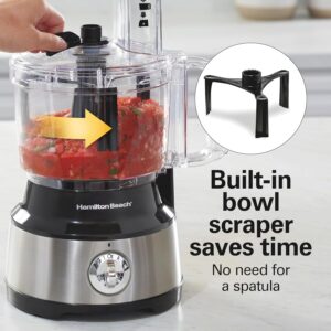 Hamilton Beach Food Processor & Vegetable Chopper for Slicing, Shredding, Mincing, and Puree, 10 Cups + Easy Clean Bowl Scraper, Black and Stainless Steel (70730) - Image 6