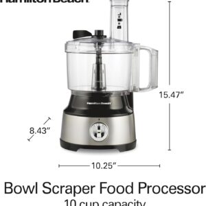 Hamilton Beach Food Processor & Vegetable Chopper for Slicing, Shredding, Mincing, and Puree, 10 Cups + Easy Clean Bowl Scraper, Black and Stainless Steel (70730) - Image 7