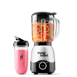 Magic Bullet® Combo Blender, 600W, 48oz Pitcher, 16oz Cup with To-Go Lid, Easy Cleaning, Cross Blade, for Smoothies, Sauces, Shakes, Salsa, Hot Blends, Silver, MBF50200 - Image 2