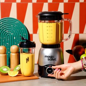 Magic Bullet® Combo Blender, 600W, 48oz Pitcher, 16oz Cup with To-Go Lid, Easy Cleaning, Cross Blade, for Smoothies, Sauces, Shakes, Salsa, Hot Blends, Silver, MBF50200 - Image 3