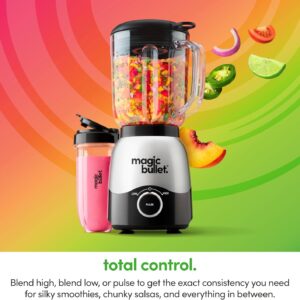 Magic Bullet® Combo Blender, 600W, 48oz Pitcher, 16oz Cup with To-Go Lid, Easy Cleaning, Cross Blade, for Smoothies, Sauces, Shakes, Salsa, Hot Blends, Silver, MBF50200 - Image 10