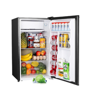 Upstreman 3.2 Cu.Ft Mini Fridge with Freezer, Single Door Mini Fridge, Dorm Fridge, Adjustable Thermostat, Mini Refrigerator for Bedroom, Office, Dorm, Black-BR321 - Image 1