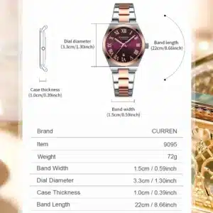 CURREN Watch Women,Watches for Women,Ladies Watches,Waterproof Fashion Dress Stainless Steel Bracelet Analog Watches Date - Image 4
