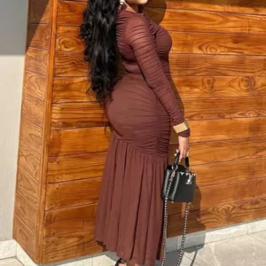 Women Summer Clothes Dress Bodycon High Quality Stretch Chic Elegant Evening Dress with Sleeves Slimming Waist Draped Dresses - Image 5