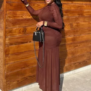 Women Summer Clothes Dress Bodycon High Quality Stretch Chic Elegant Evening Dress with Sleeves Slimming Waist Draped Dresses - Image 4