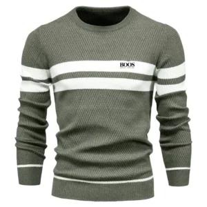 New Autumn Pullover Men's Sweater O-neck Patchwork Long Sleeve Warm Slim Sweaters Men Casual Fashion Sweater Men Clothing - Image 3