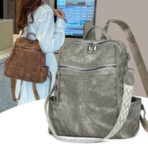 Fashion Backpack Female High Quality Pu Leather Daypack Women Shoulder Bags Designer Ladies Simple Lightweight Travel Rucksack - Image 2