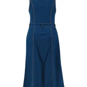 Wmstar Plus Size Denim Dresses Women Clothes Sleeveless Casual Button Pockets Slip Hem Maxi Dress New in Wholesale Dropshipping - Image 6
