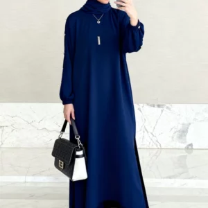 Blouse 2 Piece Set Muslim Set Dress Women Long Sleeve Abaya Shirt Wide Leg Pant Suits Arabic Dubai Dresses Musulman Ensembles - Image 4