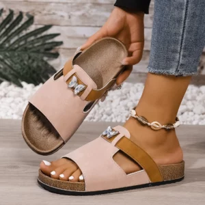 Flat Slippers For Women 2025 New Luxury Men Indoor Bottom Non Slip Cork Slippers Women's Beach Outdoor Home Flip Flops Sandals - Image 1