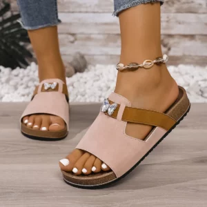 Flat Slippers For Women 2025 New Luxury Men Indoor Bottom Non Slip Cork Slippers Women's Beach Outdoor Home Flip Flops Sandals - Image 2