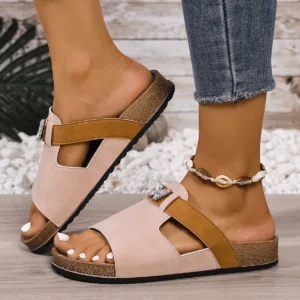 Flat Slippers For Women 2025 New Luxury Men Indoor Bottom Non Slip Cork Slippers Women's Beach Outdoor Home Flip Flops Sandals - Image 5