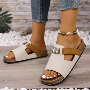 Flat Slippers For Women 2025 New Luxury Men Indoor Bottom Non Slip Cork Slippers Women's Beach Outdoor Home Flip Flops Sandals - Image 3