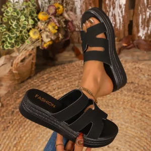 Women Slippers Thick Bottom Slip-On Summer Shoes Retro Versatile Large Size Slippers Leisure Rubber Sole Sandals Slides Women - Image 4