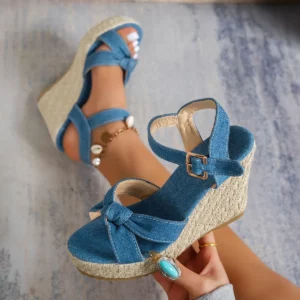 Women Wedge Sandals Thick Bottom Retro Open Toe Ladies Shoes 2025 Fashion Platform Plus Size High Heels Sandals Zapatos De Mujer - Image 2