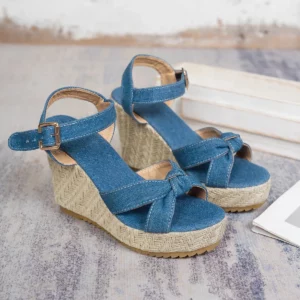 Women Wedge Sandals Thick Bottom Retro Open Toe Ladies Shoes 2025 Fashion Platform Plus Size High Heels Sandals Zapatos De Mujer - Image 5