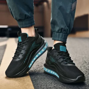 Large size men's shoes breathable lightweight sports shoes outdoor mesh black walking shoes trendy men's casual shoes running sh - Image 1