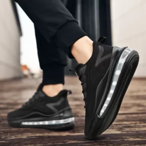 Large size men's shoes breathable lightweight sports shoes outdoor mesh black walking shoes trendy men's casual shoes running sh - Image 4