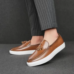 Italy Men Casual Shoes Summer Leather Loafers Office Shoes For Men Driving Moccasins Comfortable Slip on Party Fashion Shoes Men - Image 3