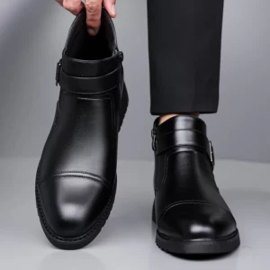 Luxury Business Mens Leather Boots Fashionable Buckle Leather Chelsea Boots Elegant Gentlemen's Autumn New Versatile Ankle Boots - Image 8